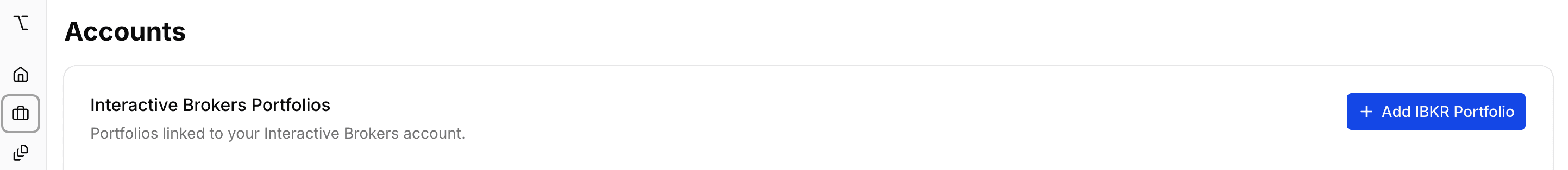 Add IBKR Portfolio button on Accounts page